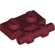 Lego destička 1x2 s tyčinkou (držákem), tmavě červená (4224047, 6214312)